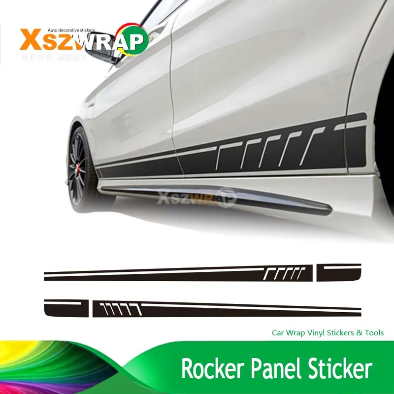 

507 Side Stripes Decals C63 AMG Edition For Mercedes Benz W204 C Class Stickers-3D Carbon Fibre Rocker Panel Sticker