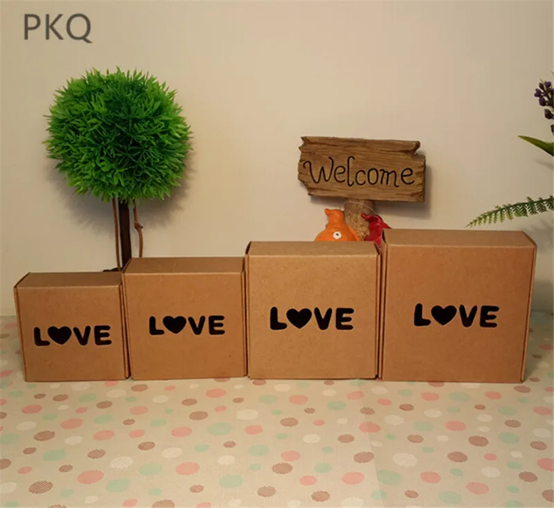 50pcs 7.5*7.5*3cm Small Square Paper Box For Soap Packing Hollow Cake DIY Kraft Boxes Party Gift Ideas | Дом и сад