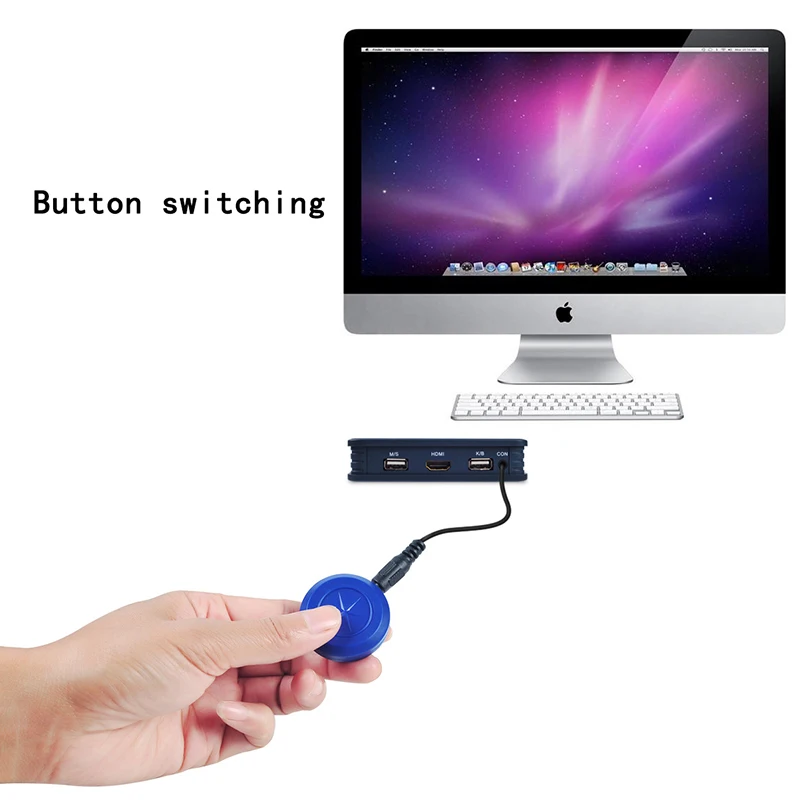 2 порты и разъёмы USB HDMI KVM переключатель коммутатор с кабелем для двойной мониторы клавиатура мышь HDMI переключатель поддержка рабочего