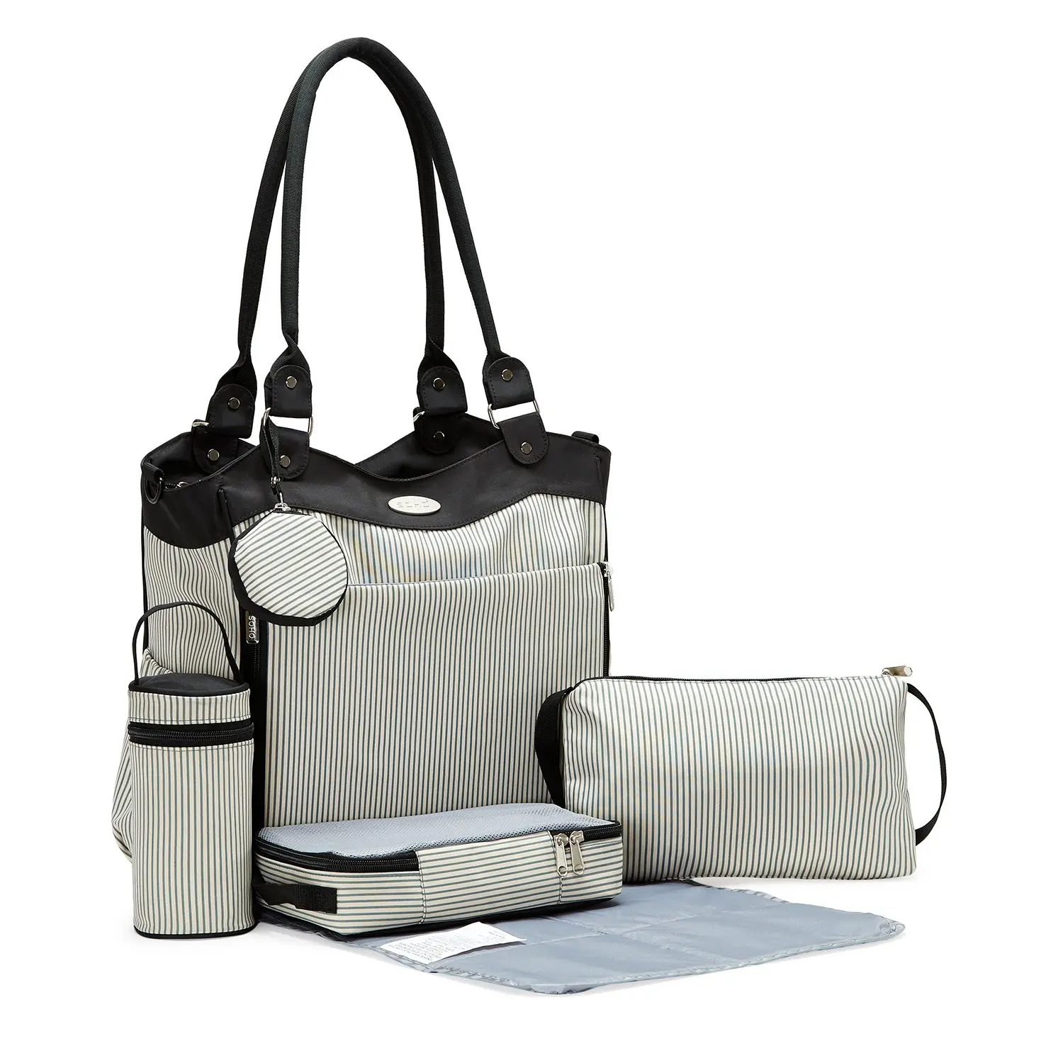 Diaper bag Louvre 9 pieces nappy tote multifunction bag for baby mom dad stylish insulated unisex large capacity durable
Diaper bag Louvre 9 pieces nappy tote multifunction bag for baby mom dad stylish insulated unisex large capacity durable