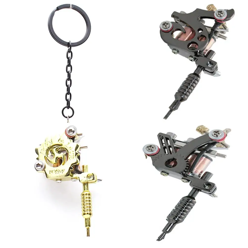 

Fashion Key Chain Mini Tattoo Machine Pendant Portable Key Finder Keyrings Trendy Jewelry Ring Earrings Necklace Accessory new