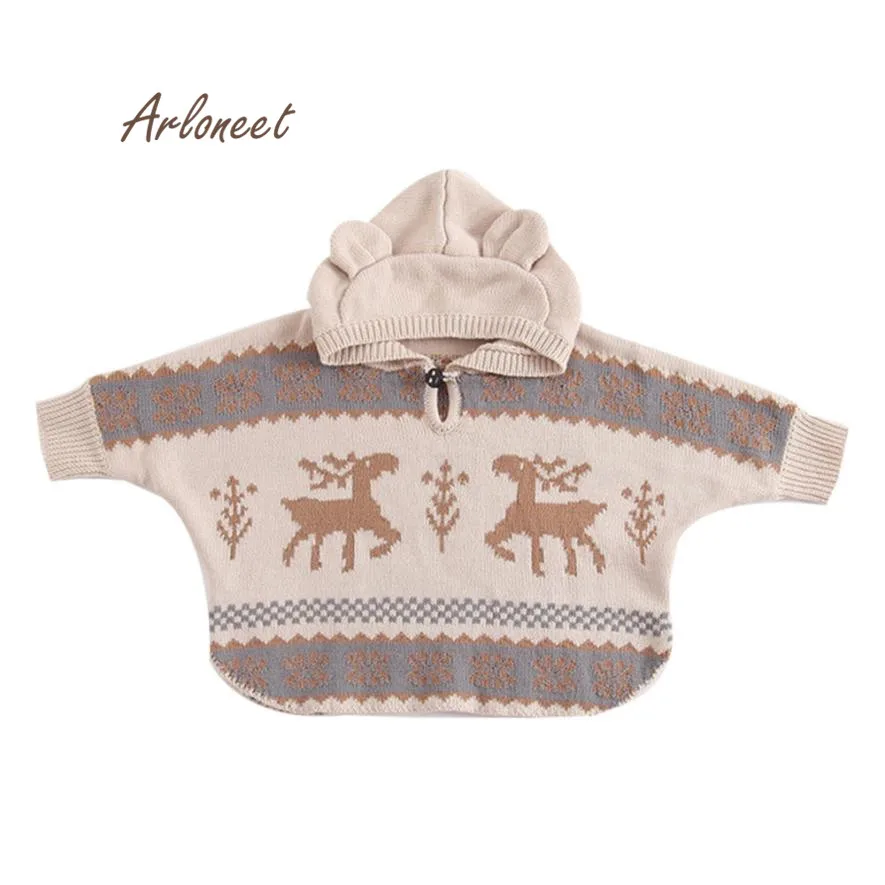 2017 baby girl clothes Winter Boy Girl Baby Knitted Hooded Christmas