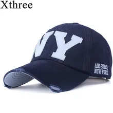 Xthree унисекс Модная хлопковая бейсболка snapback шляпа для мужчин и женщин Солнцезащитная шляпа bone gorras ny с вышивкой Весенняя Кепка