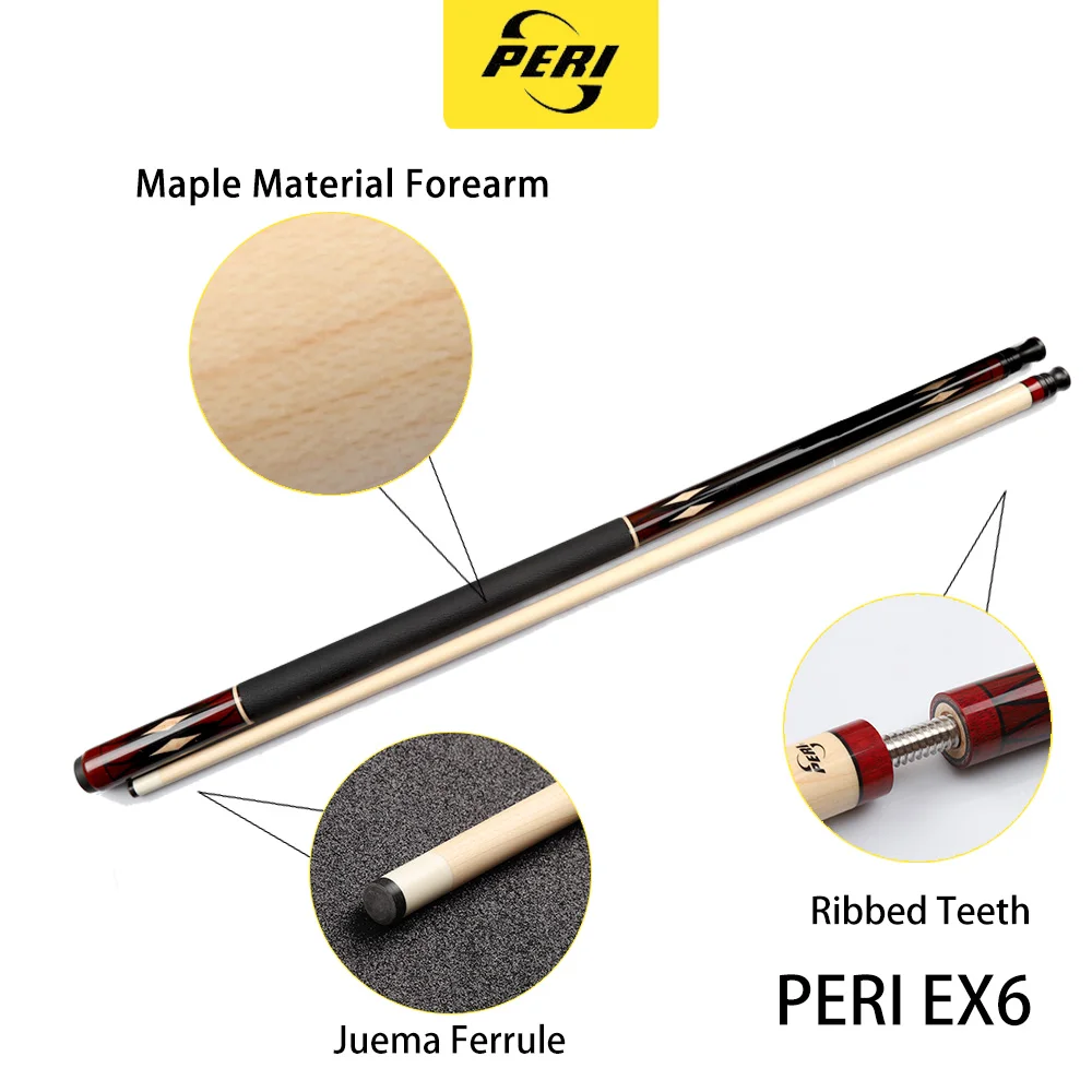 

PERI EX6 Pool Cue With Gift 12.75mm Tip Billiard Cue Hard Maple High-end Handmade Stick Kit for Champion Professional Athlete