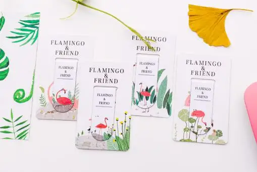

MZB1-Small fresh flamingo magnet bookmark Student multi-function handbook page magnetic bookmark stationery
