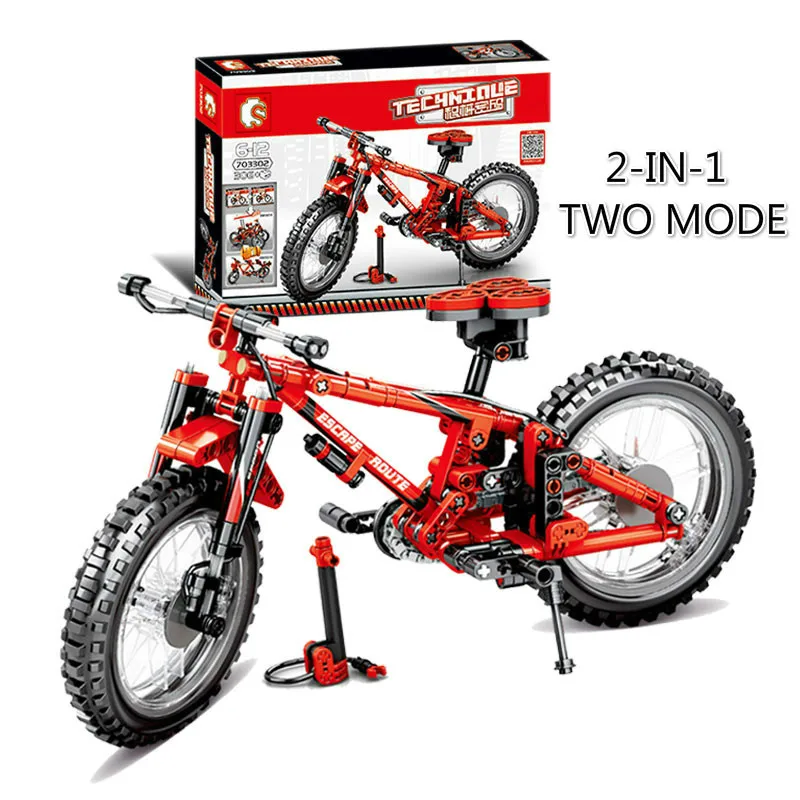 

306pcs Technic Creator Sets Mountain Bicycles Building Blocks Bricks 2 IN 1 Transformable Folding Bike Toys For Children Gifts