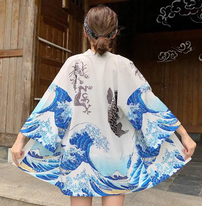 Japanese Kimono Couples Cardigan Woman Summer Cardigan Kimono Yukata Woman Thin Loose Sweet Outer Garment