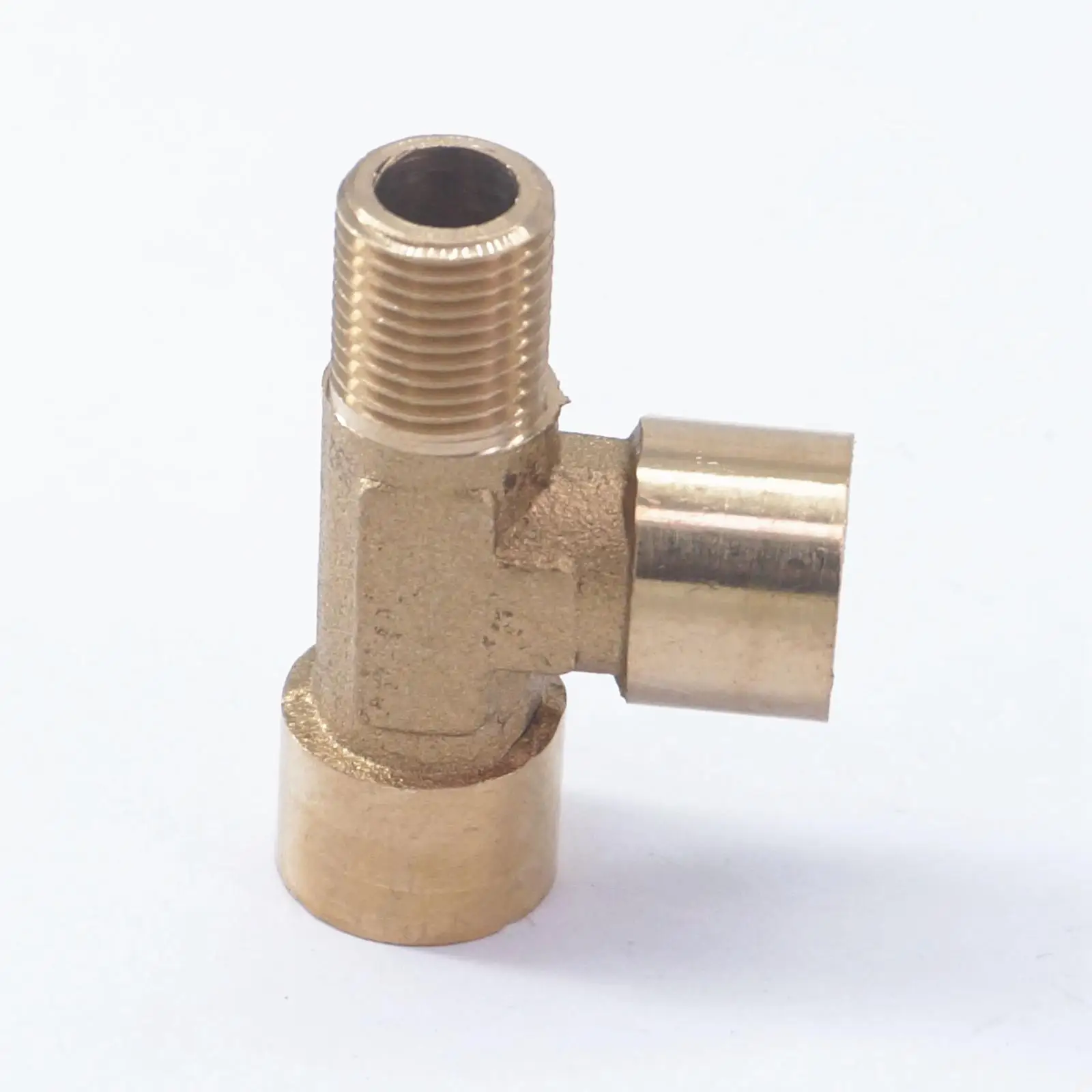1//2BSP Brass Male Female Threaded 3-Way Pipe Fittings Couplers Connectors 2pcs