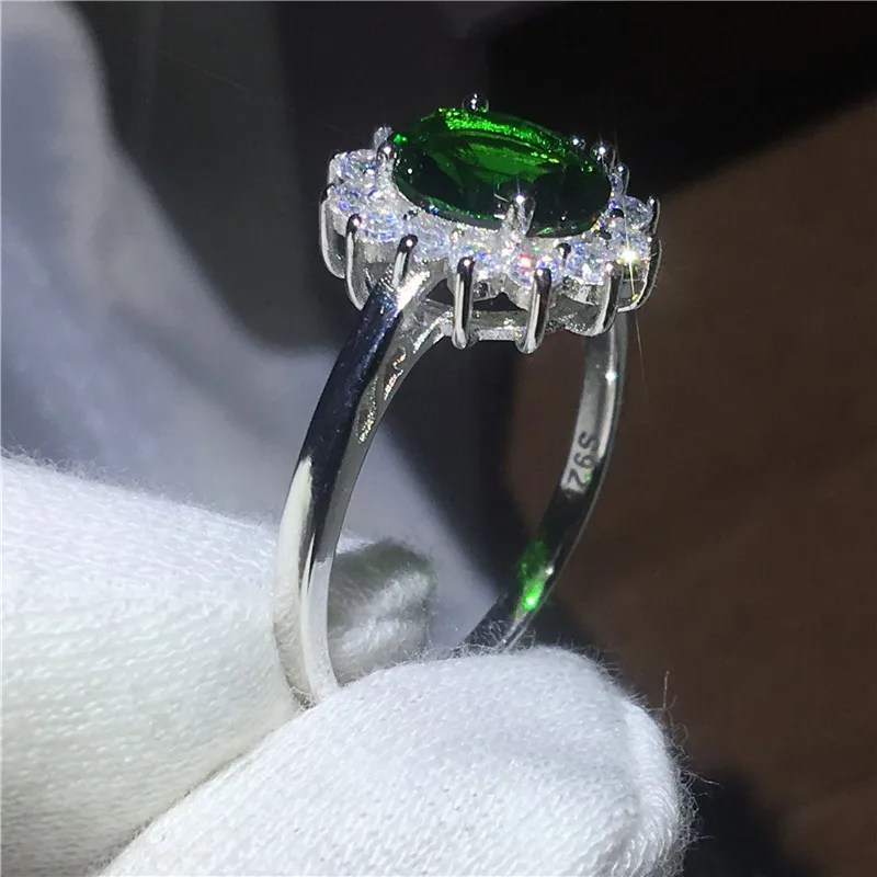 Choucong принцесса кольцо Диана 2ct AAAAA Циркон Настоящее 925 пробы серебро обручальное кольцо кольца для мужчин и женщин Bijoux