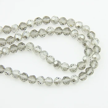 

High Quality Gray 6mm Crystal 32 Faceted Ball Beads K9 Glass Round Shape Loose Spacer Bead For Home Decoration