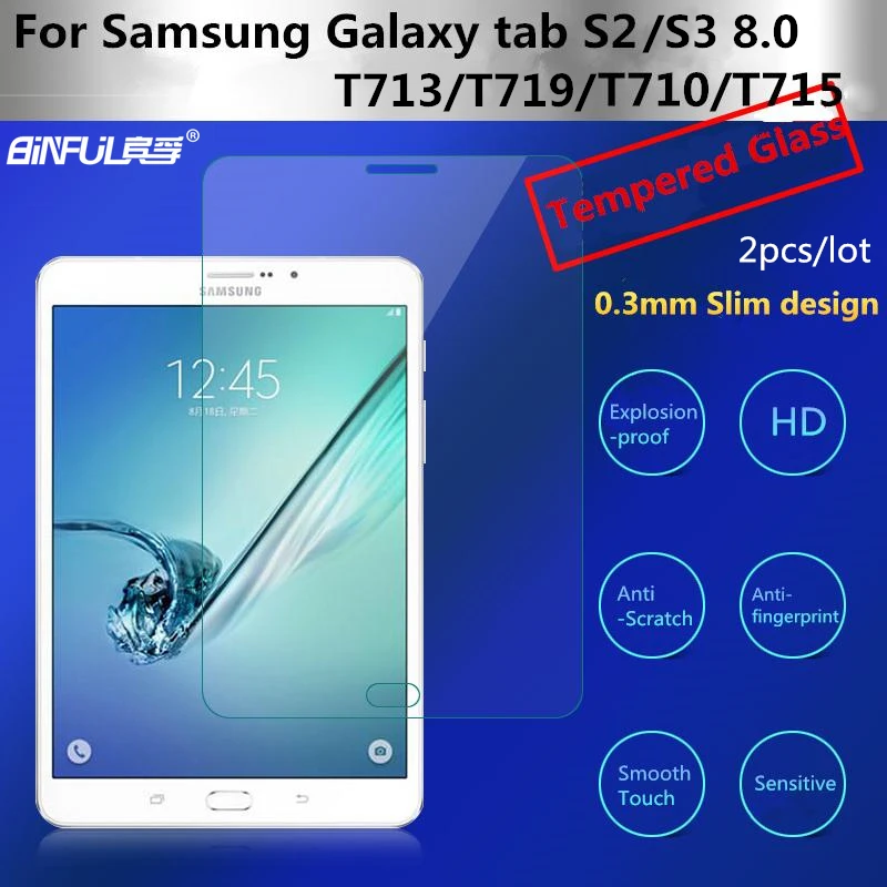 2 шт. Премиум 0 3 мм 9H закаленное стекло для экрана Samsung Galaxy Tab S2 S3 8 T710 T713 T715 T719