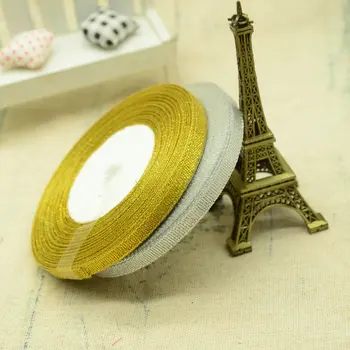 

6mm 25yards Gold Silk Satin Ribbon wholesale Decorative Gift Wrap Wedding Craft Handmade Party Sewing Christmas new year ribbons