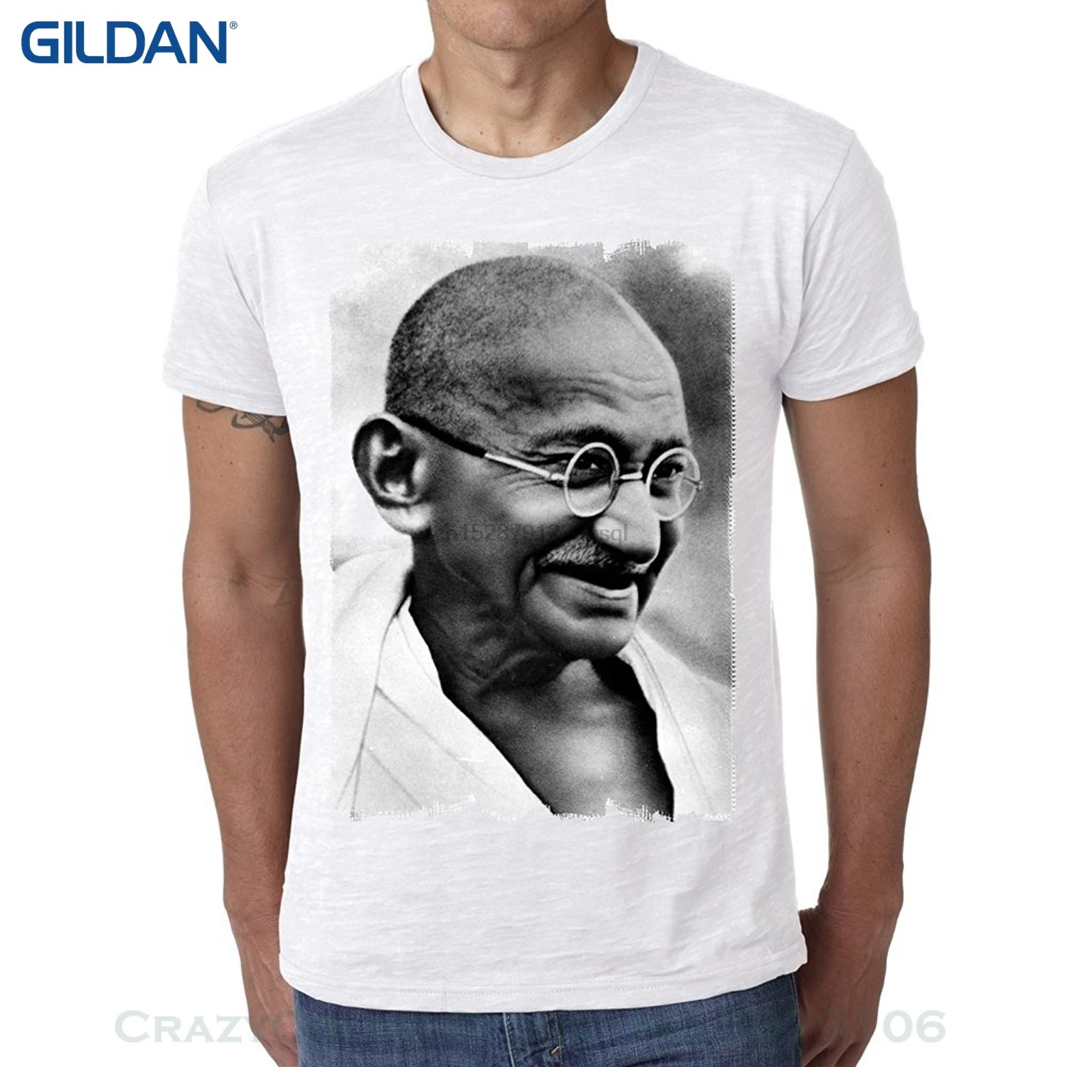Футболка бренда 2019 мужские с коротким рукавом Gandhi футболки знаменитостей звезда