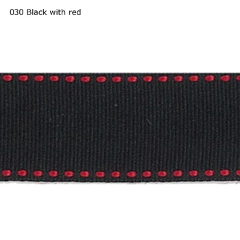 

7/8" inch 22mm Red saddle stitched Black grosgrain ribbon