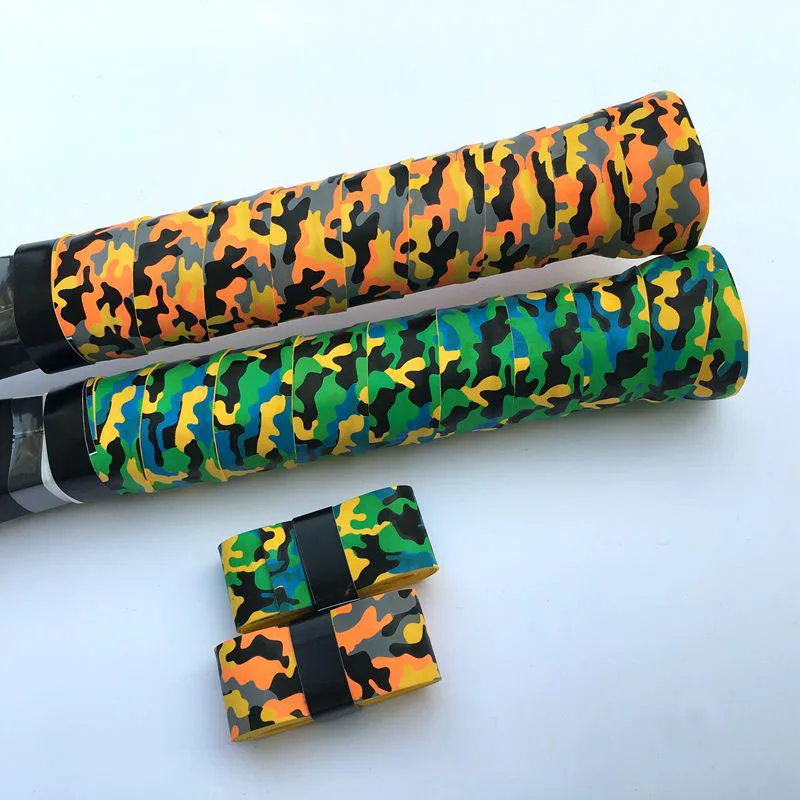

1pc ZARSIA Camouflage overgrip dry feel tennis Over Grips badminton Tennis Anti-skid Sweat Absorbed Wraps orange/blue