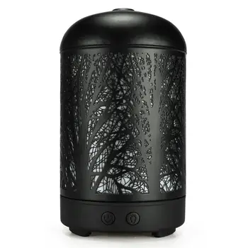 

100 ml Metal Oil Diffuser Aromatherapy Ultrasonic Air Humidifier with Colorful LED Night Aroma Lamp Diffuser for Home Bedroom