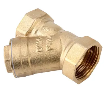 

Internal Thread Brass Water Oil Strainer with Connector Plug Valve Golden