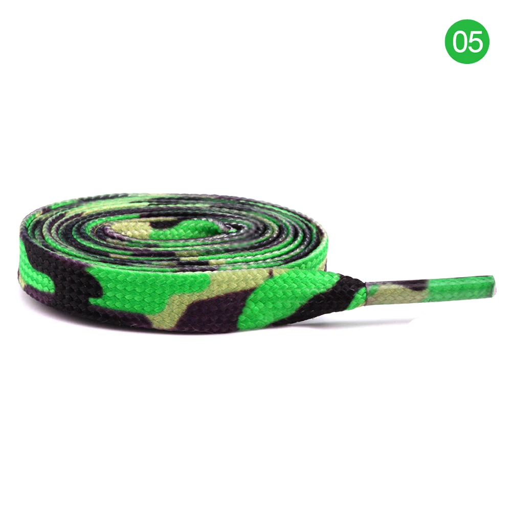 Flat Shoelaces Boots Rainbow color Shoelace Canvas Strings Camping Shoelaces Strings Camouflage Sport Shoes Shoe Lace New Style