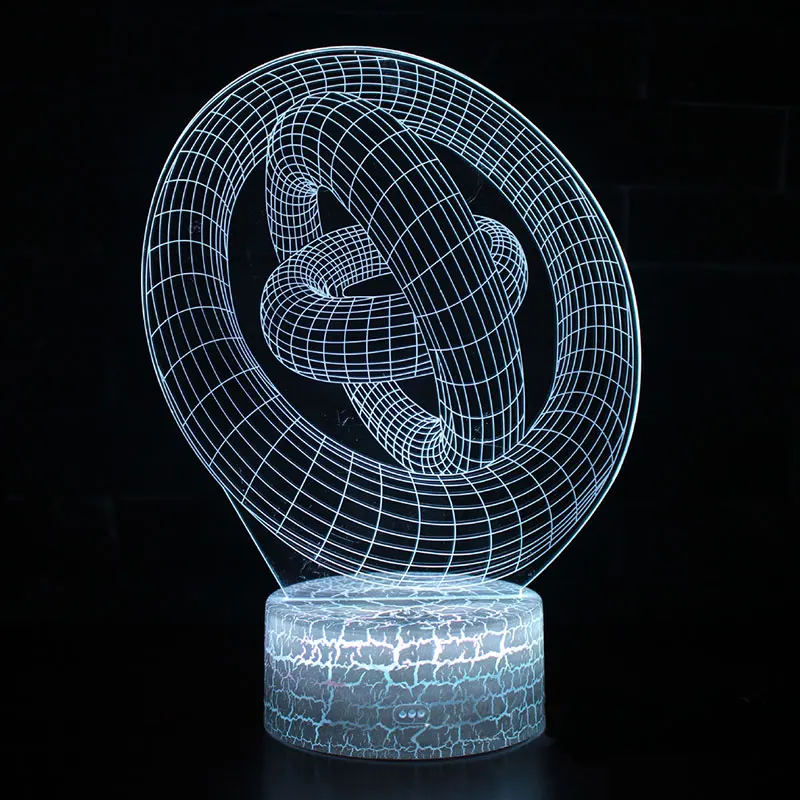 Абстрактная трициклическая тема 3D светодиодный лампа светодиодный ночник 7 цветов Изменение сенсорного настроения лампа Рождественский