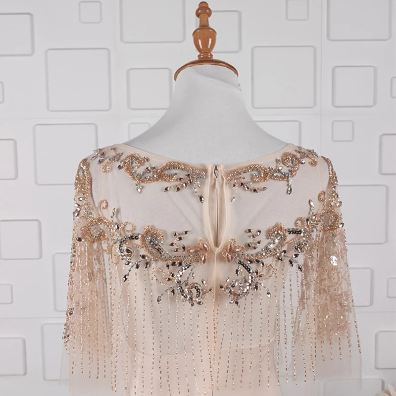 JANCEMBER vestido longo festa noite Бисер с украшением в виде кристаллов кисточками и узором