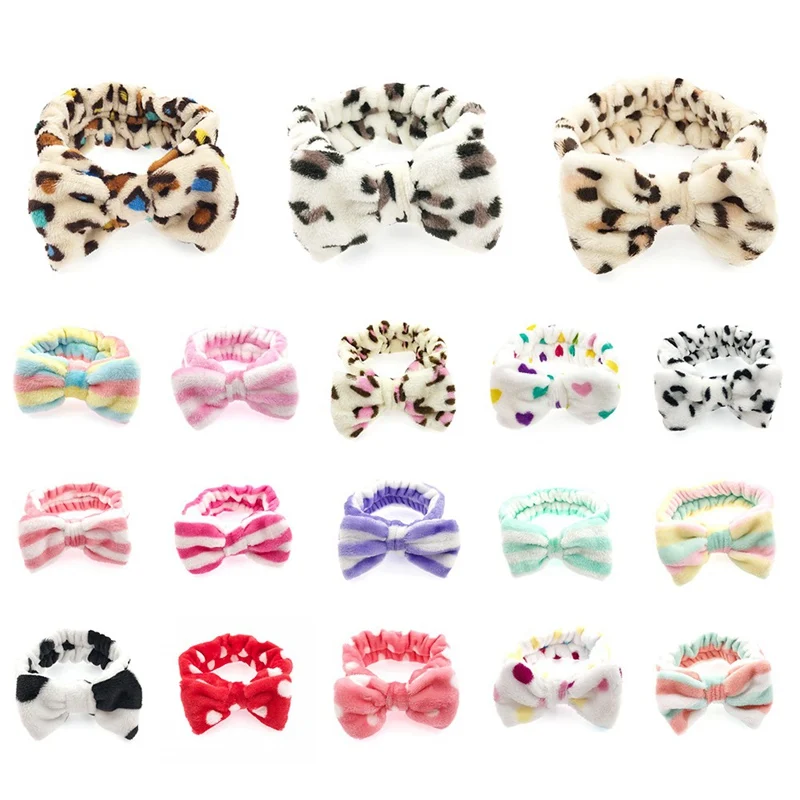 

Women's Butterfly Bow Hair Band Fashion Letters Wash Headband Girls Headwear Hairbands Coral Fleece Hair Accessories