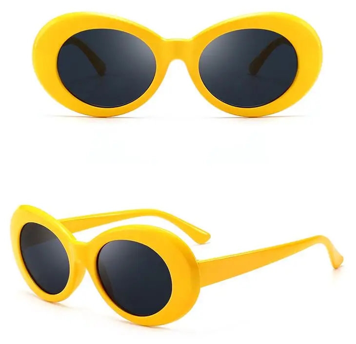 Женские, мужские, модные солнцезащитные очки, Овальные, женские, мужские, Ретро стиль, женские, мужские, солнцезащитные очки, женские очки, UV400, женские, s, винтажные - Цвет линз: Yellow