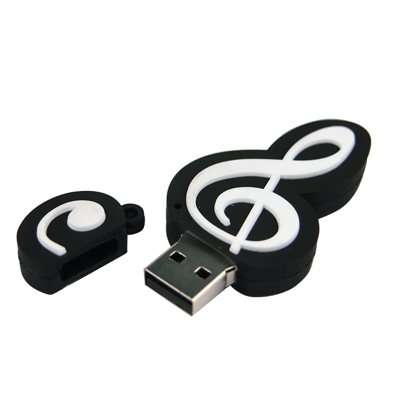 

Cartoon Musical Note USB Flash Drive Silicone Flash Drsk 64GB Pendrive 32GB 128MB Cle USB Stick 2.0 for children's Gift