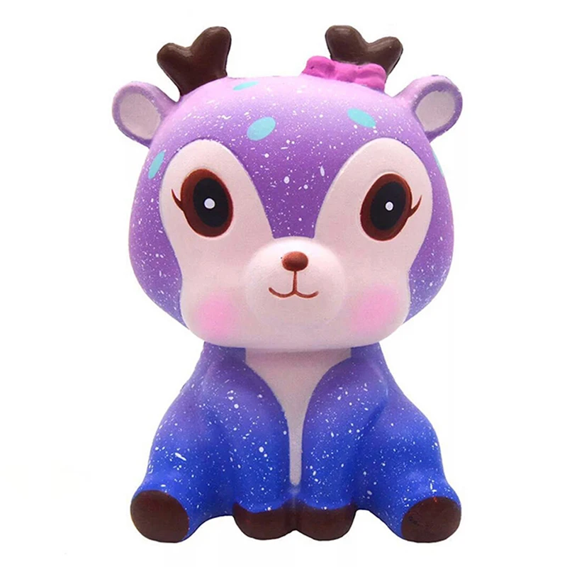 Jumbo Kawaii Красочные Galaxy олень мягкими медленно нарастающее при сжатии игрушечные лошадки крем сладкий Ароматические анти стресс игрушка для