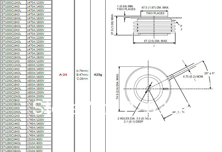 ST1230C16KO SCR Тиристор ST1230C16K0 ST1230C16KOL ST1230C16K0L