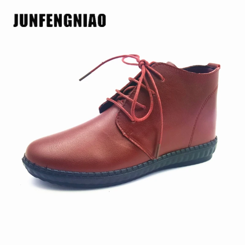 JUNFENGNIAO/женские туфли оксфорды на плоской подошве со шнуровкой повседневная