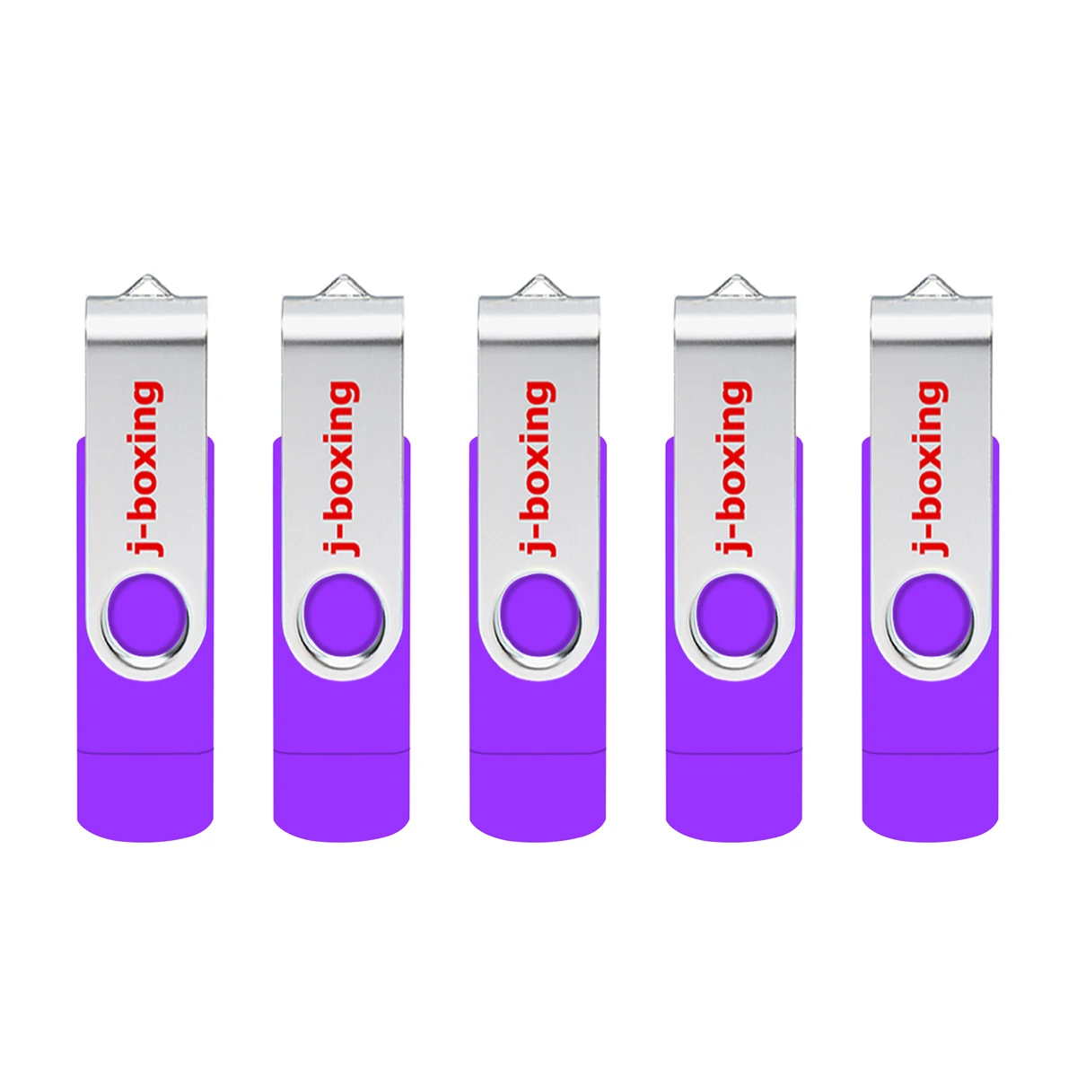 

J-boxing 5PCS Dual Port OTG USB Flash Pendrive 8gb 16gb 32gb 64gb Micro USB Flash Drive Swivel for Samsung Huawei Tablet Purple