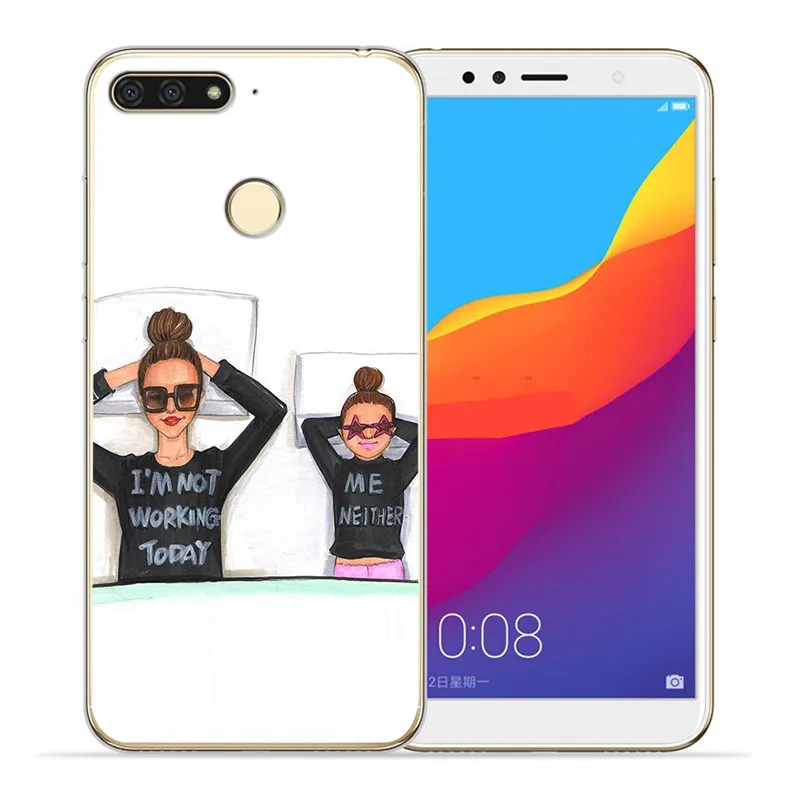 Роскошные волосы ребенка мама девочка королева женщина для huawei II Y5 Y6 Prime Nova 2 3 3I Plus чехол для телефона крышка Coque Etui шаблон