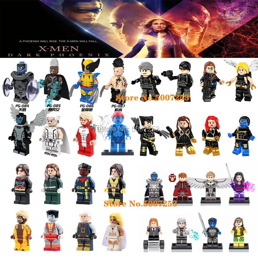 

Marvel Dark Phoenix Professor X X-Men Wolverine Mystique Storm Beastly Apocalypse Beast Jean Grey Building Blocks Toys Figures