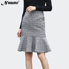 Высокая талия толстые зимние юбки женская теплая тканая короткая юбка-годе клетчатая тонкая Корейская Повседневная мода saia Дамская Нижняя осенняя