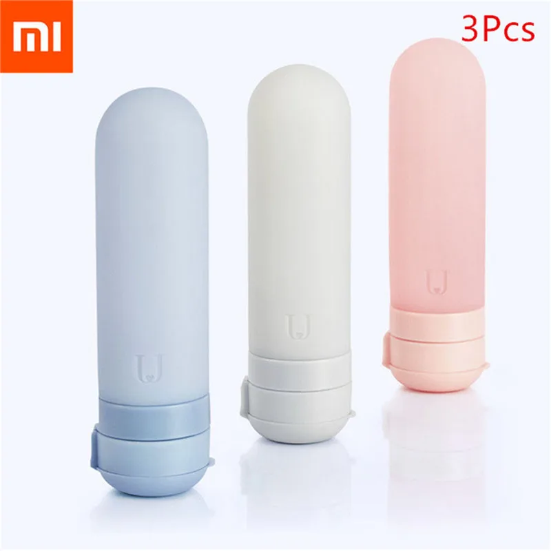 

3Pcs Xiaomi Mijia U Travel Bottle 50ml Box Sub Bottle Silicone Portable Travel Bottle Food Grade Safety Silicone Eash Bottle D5