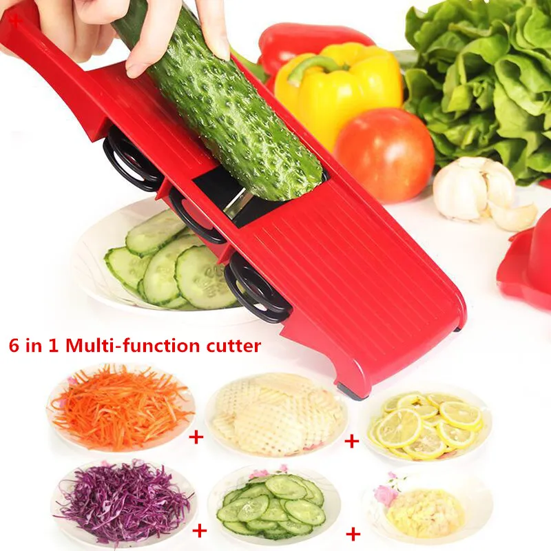 

6 in 1 Chopper Cutter Onion Vegetable Chopper Mandoline Slicer Dicer Blades Veggie Kitchen Chopper Tools Wisdom woman's choice