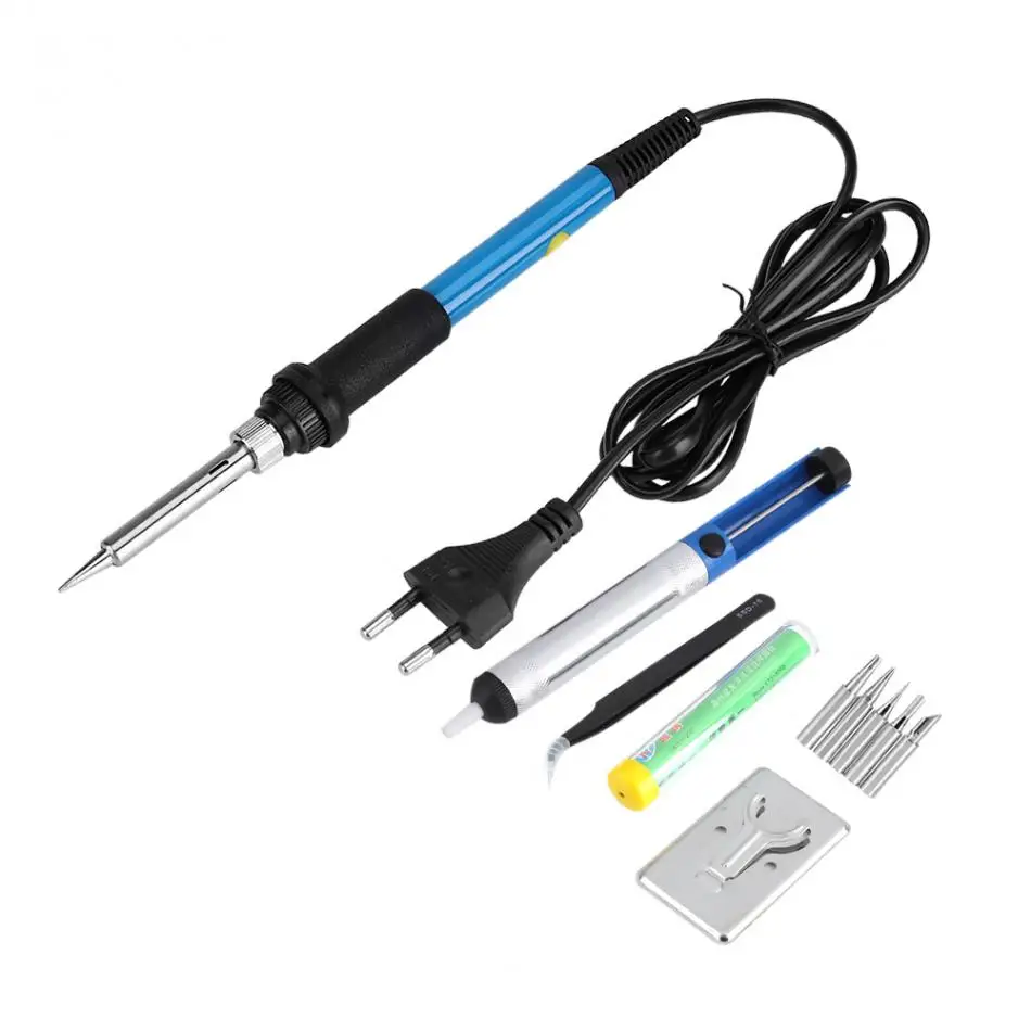 

60W 220V Electric Soldering Iron Set Adjustable Temperature Internal Heating Solder Station Gun Repair Tool with 5 Welding Tips