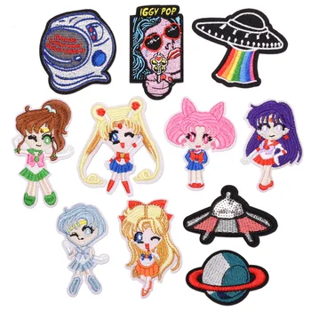 

Beauty Girl Soldier Embroidery Cloth Sticker Cartoon Small Label Clothing Accessories Sailor Moon badge