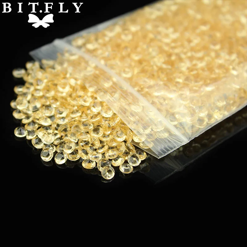 

DIAMOND 1 Carat 10000pcs 6.0mm Light gold / Champagne WEDDING TABLE SCATTER CRYSTALS DIAMOND DECORATION NEW FREE SHIPPING