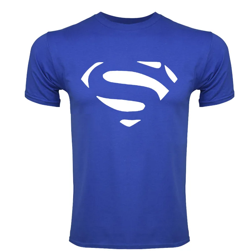 Футболка с логотипом комиксов супергерой Супермен Бэтмен Капитан Америка флэш фильм Marvel мужские футболки игровой тематики супергерой футболка - Цвет: blue