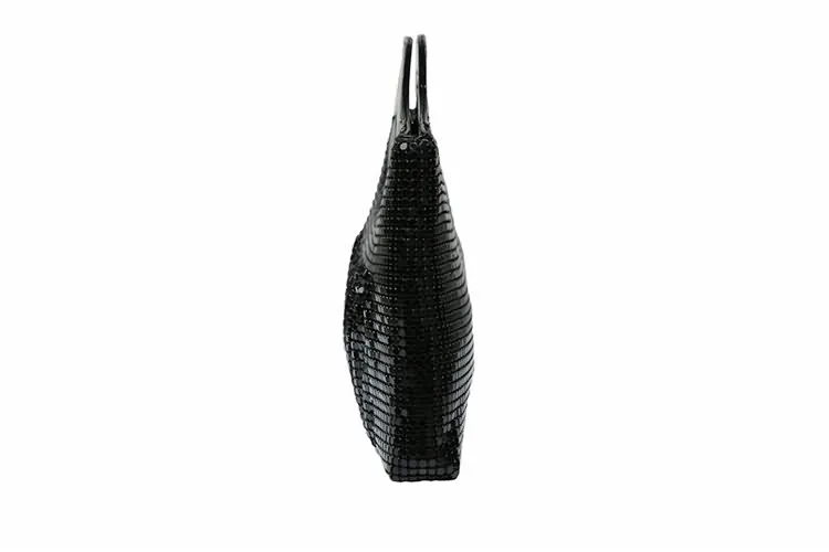 Luxy Moon Schwarze Clutch mit Griff, Seitenansicht