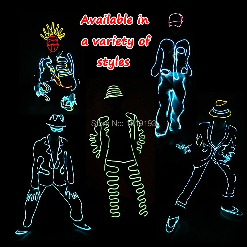 11 Style NEW Arrive DIY LED Suits Light up Hoodie EL wire clothes glowing holiday costume Diy Party holiday lighting 11 Style NEW Arrive DIY LED Suits Light up Hoodie EL wire clothes glowing holiday costume Diy Party holiday lighting