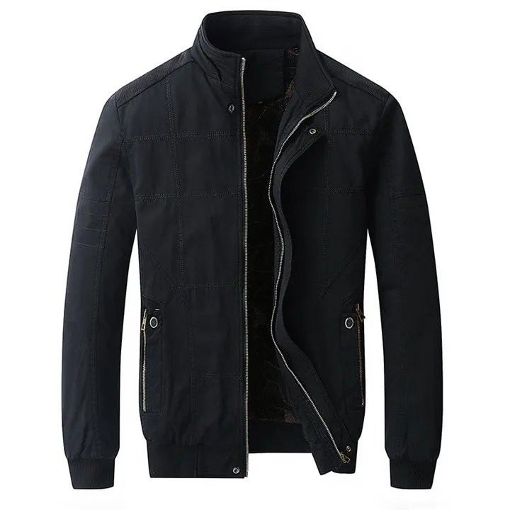 AFS JEEP,, куртка со стоячим воротником, Мужская военная куртка, много карманов, куртка-бомбер, jaqueta masculina, брендовая одежда, большой размер - Цвет: Черный