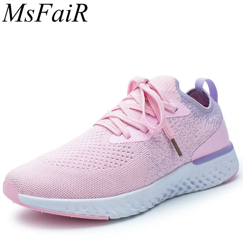 

MSFSIR Super Light Knitting Running Shoes For Women Super Light Athletic Women Sport Shoes Woman Brand Walking Ladies Sneakers