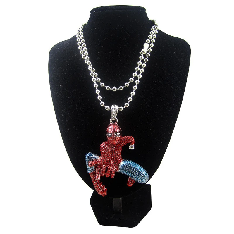 FREE SHIPPING 3D SPIDERMAN PENDANT NECKLACE NEW ICED OUT