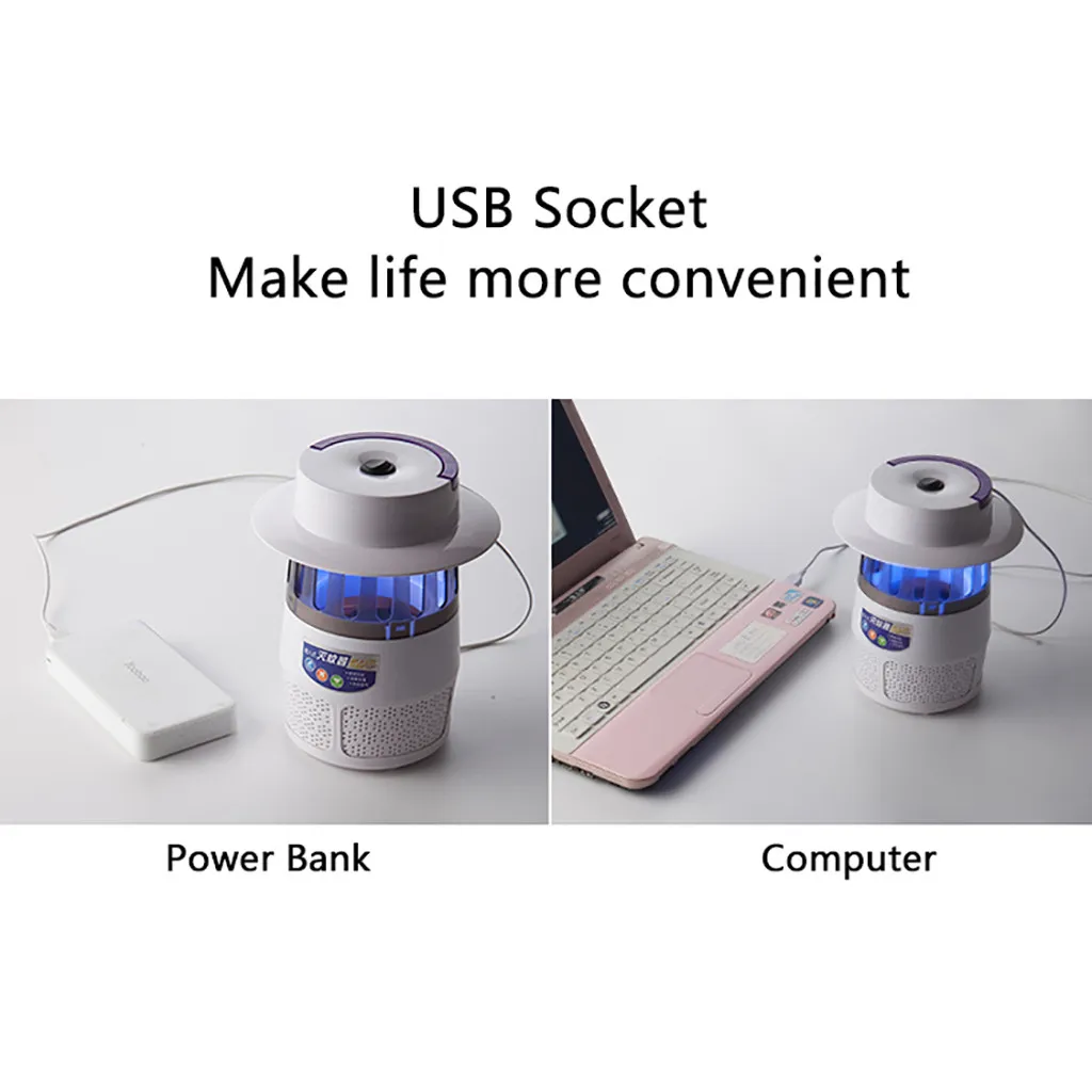Mosquito Убийца лампы дома USB Электрический уничтожитель насекомых и комаров USB СВЕТОДИОДНЫЙ УФ-ловушка лампы Fly ошибка с вредителями Управление дети Светодиодная лампа для спальни