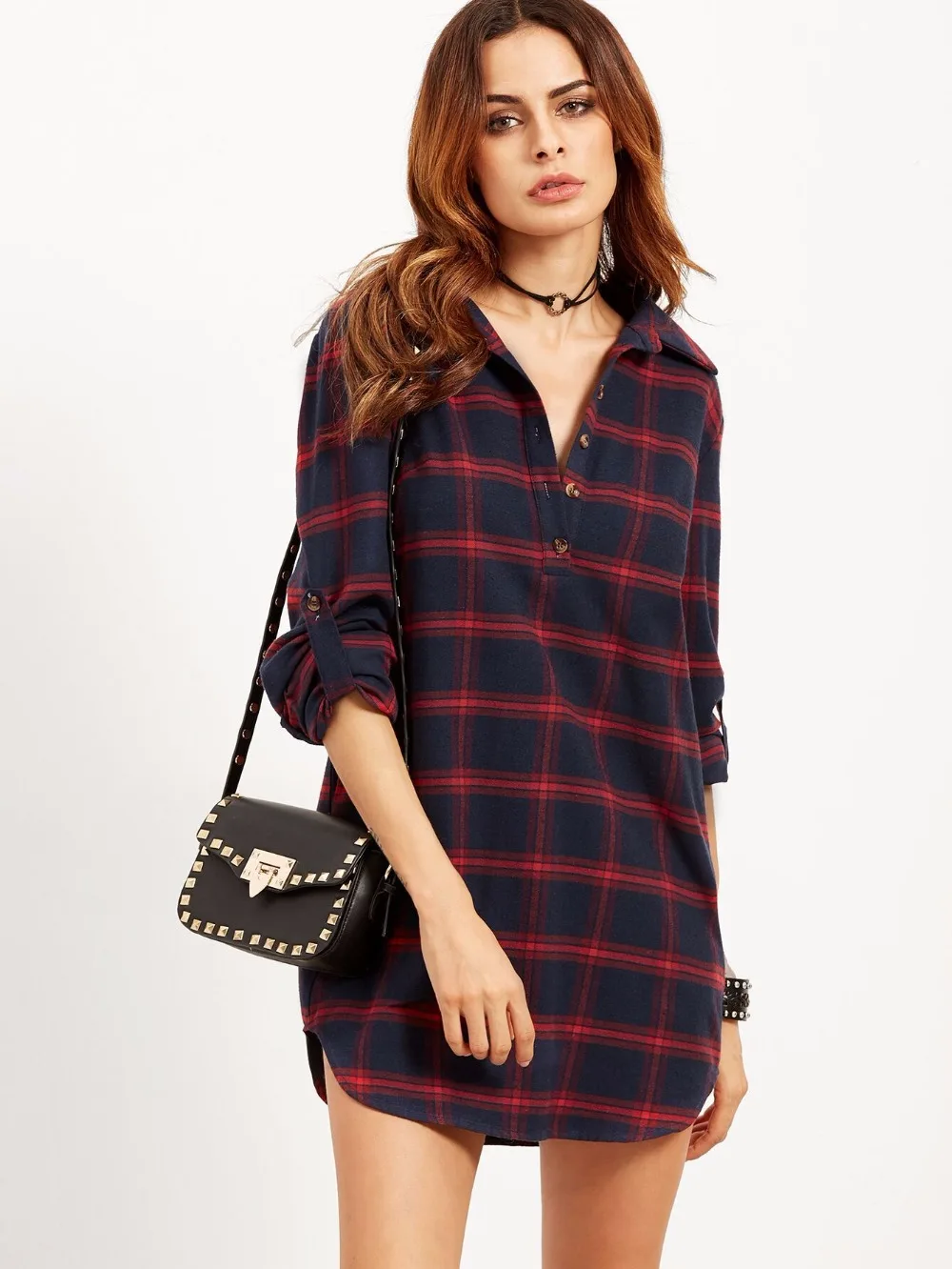 2016 New Arrival Spring Autumn Women Shirts Fashion Tops Red Plaid Long Sleeves Shirt Wholesale Free Shipping |