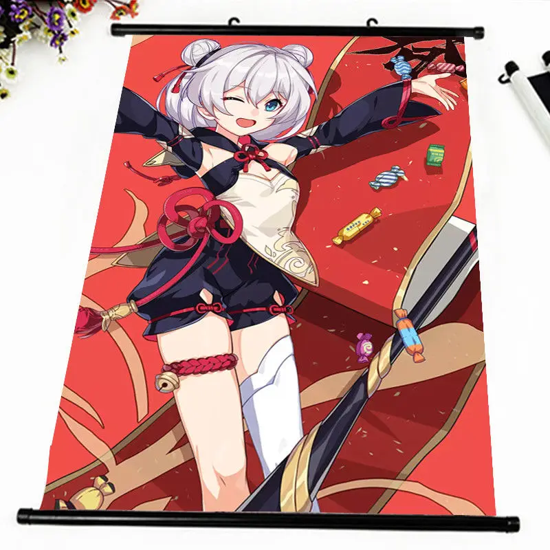 

Anime Poster NEW GAME Honkai Impact Sexy Wall Scroll Printed Painting Home Decor Japanese Cartoon Decoration Poster