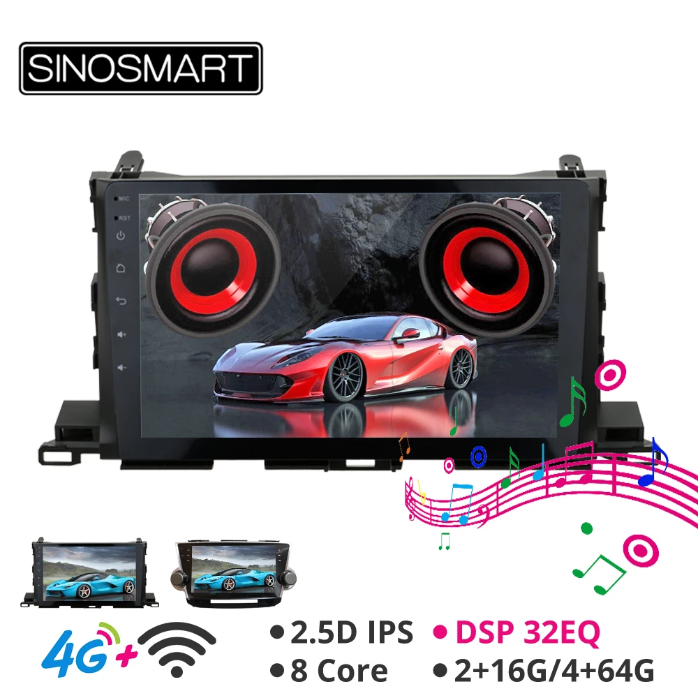 Top Sinosmart Android 8.1 Car for Toyota Highlander 2009-2019 GPS Navigation Radio 2din 2.5D IPS/QLED Screen 0 Top Sinosmart Android 8.1 Car for Toyota Highlander 2009-2019 GPS Navigation Radio 2din 2.5D IPS/QLED Screen 0