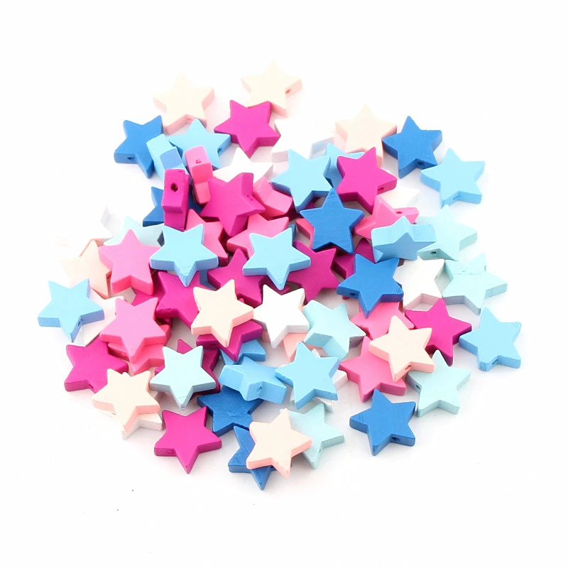 Pink Star shape Wood Beads Spacer Bead Baby Pacifier Clip Jewelry Making DIY Pink Star shape Wood Beads Spacer Bead Baby Pacifier Clip Jewelry Making DIY